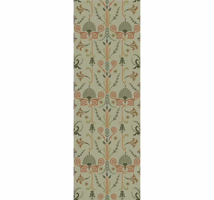 Rullgardin vintage grön klassisk mönster med blommor - Tenstickers
