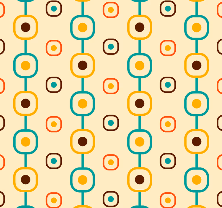 Rullgardin vintage 60-tals geometrisk - Tenstickers