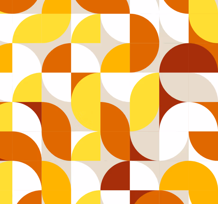 Rullgardin vintage orange och gul - Tenstickers