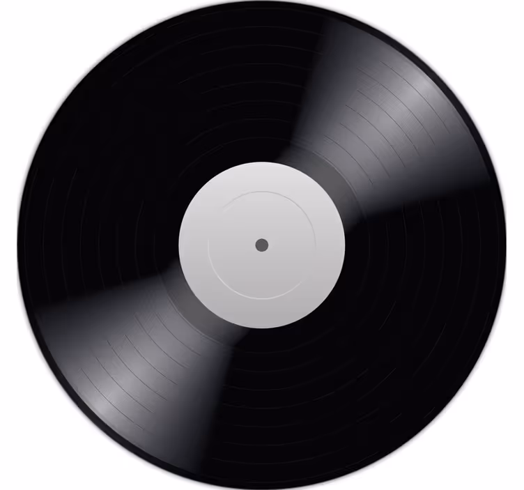 Svart rullgardin svart vinylskiva - Tenstickers