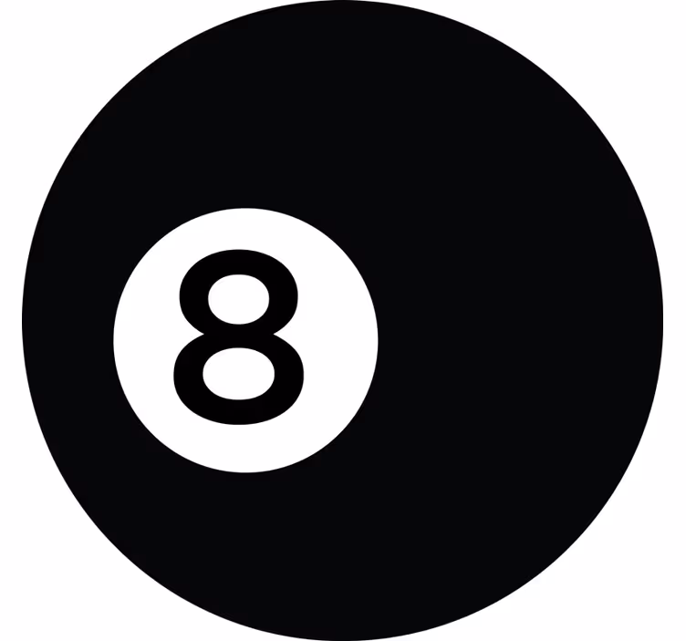 Svart rullgardin biljardboll nummer 8 - Tenstickers