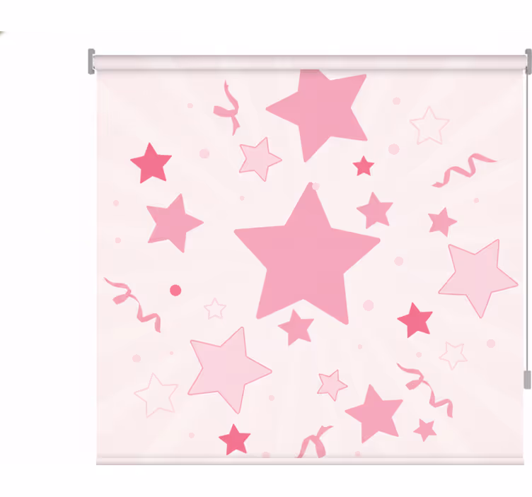 Rullgardin rosa stora rosa stjärnor - Tenstickers