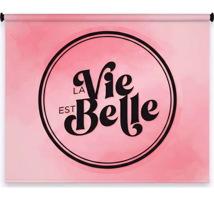 Rullgardin rosa svart text på rosa bakgrund - Tenstickers