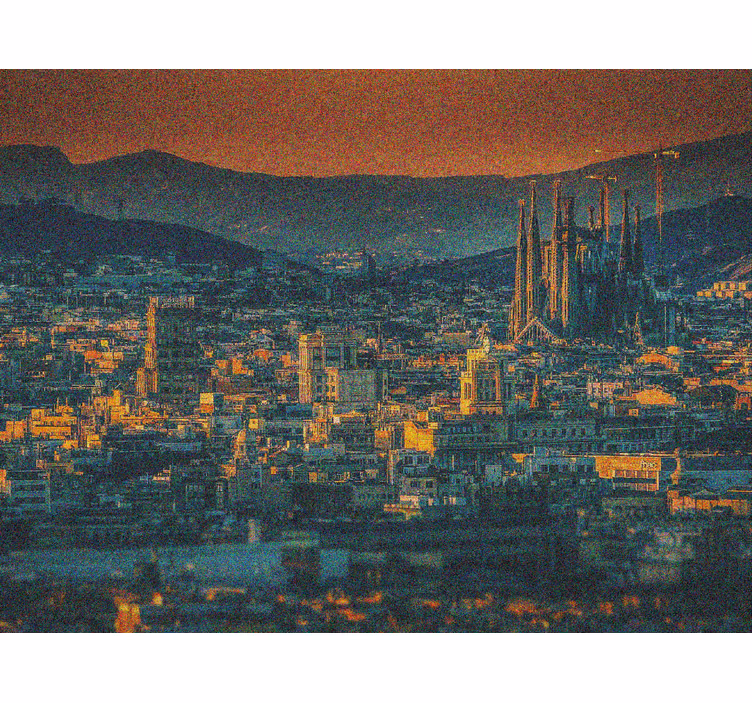 Rullgardin vardagsrum barcelona sett från luften om natten - Tenstickers