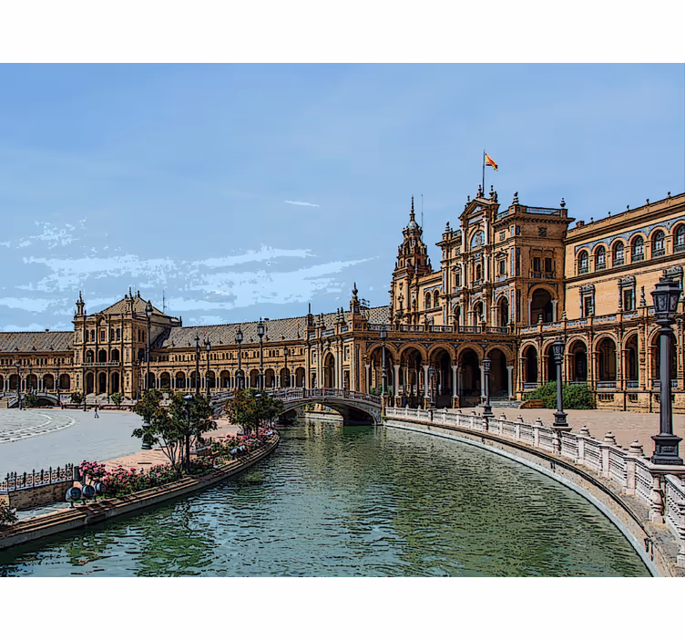 Rullgardin vardagsrum plaza españa i sevilla - Tenstickers
