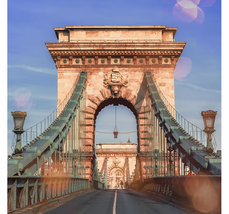 Rullgardin vardagsrum panoramautsikt budapest bro - Tenstickers