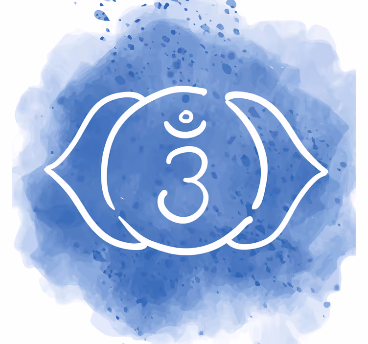 Rullgardin vardagsrum tredje ögats chakra symbol - Tenstickers