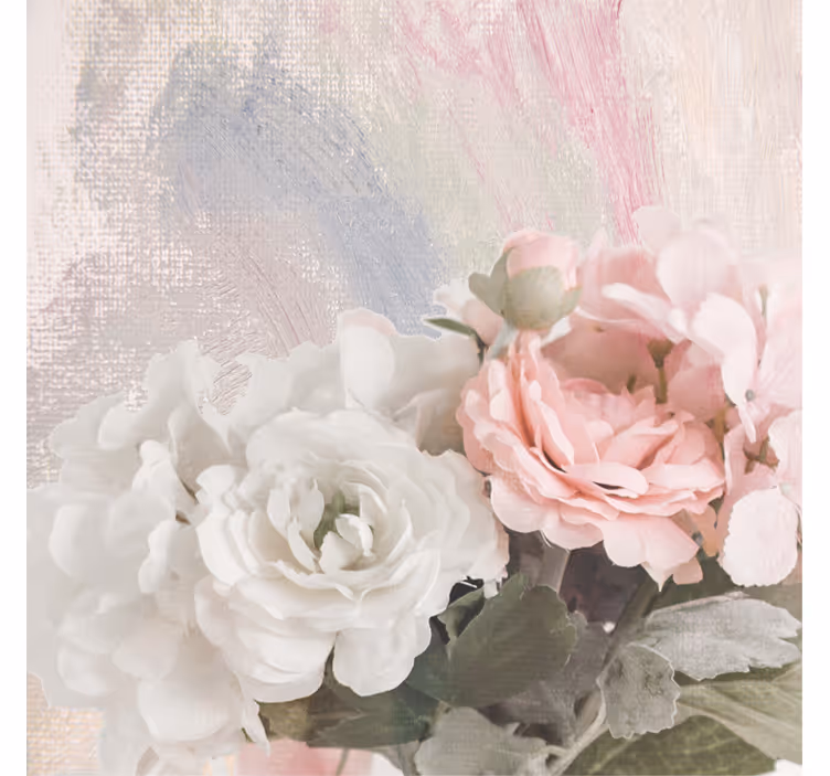 Rullgardin vardagsrum vita och rosa blommor shabby chic - Tenstickers
