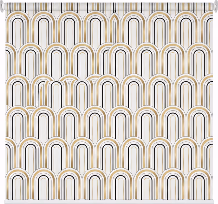 Rullgardin vardagsrum art deco geometriska figurer - Tenstickers