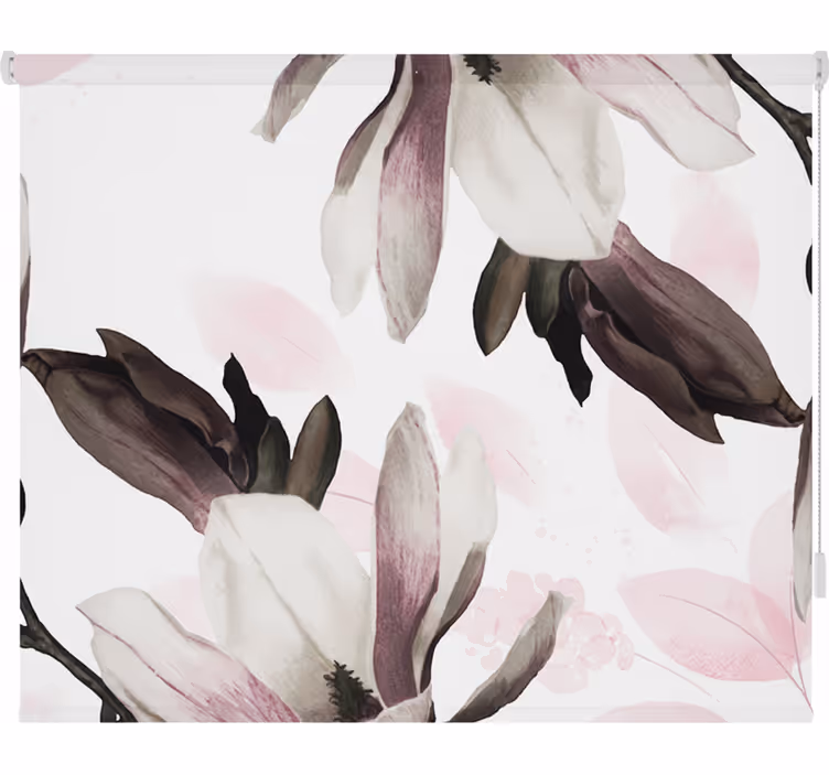Rullgardin vardagsrum glamourstil blommönster - Tenstickers