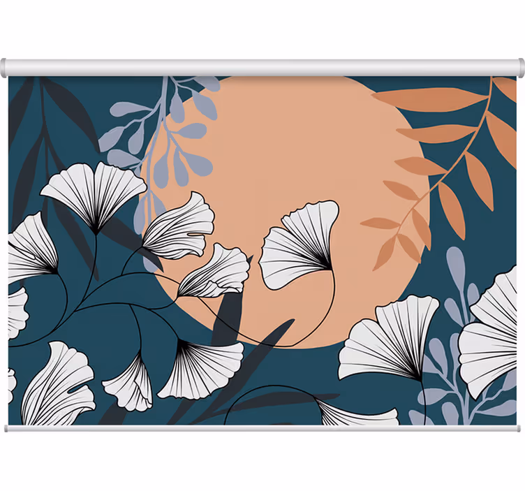 Rullgardin vardagsrum glamourstil ginko färgglad variation - Tenstickers