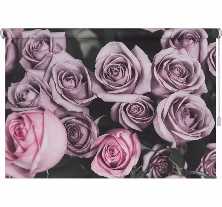 Rullgardin vardagsrum elegant stil rosa rosor design - Tenstickers