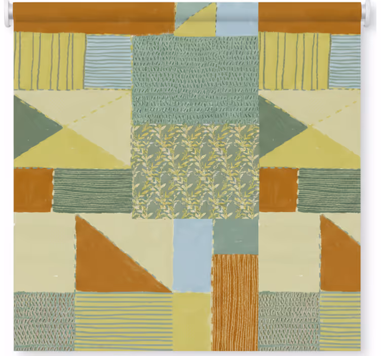 Rullgardin vardagsrum patchwork färgglad triangel geometrisk - Tenstickers