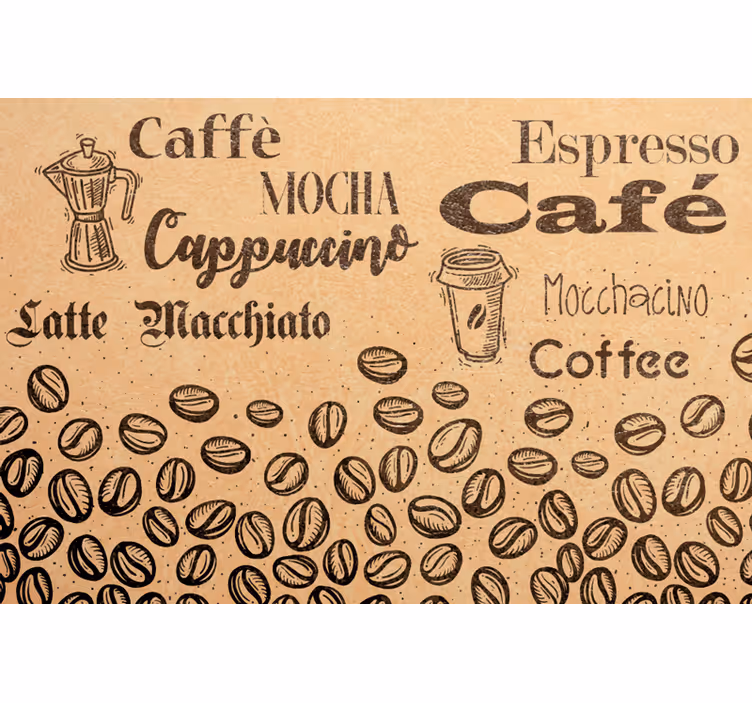 Rullgardin beige älskande italienskt kaffe - Tenstickers