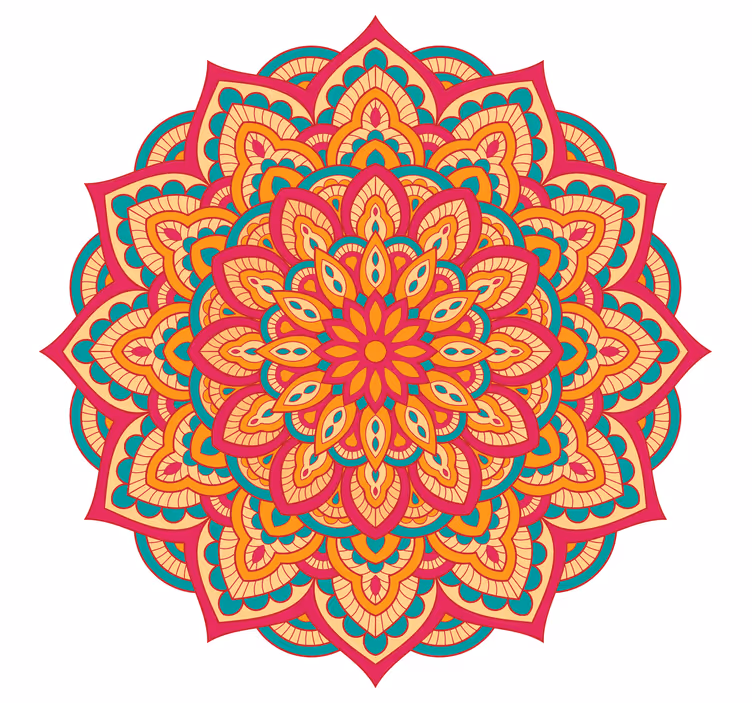 Rullgardin sovrum färgglada mandalas - Tenstickers