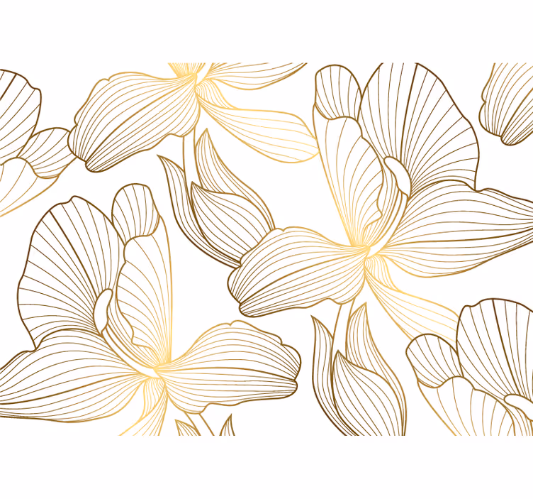 Rullgardin sovrum gyldna blommor - Tenstickers