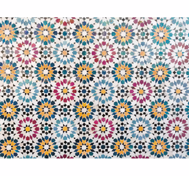 Rullgardin sovrum blommig färgglad mosaik - Tenstickers