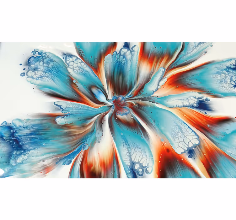 Rullgardin sovrum modern konst färgglada blommor - Tenstickers