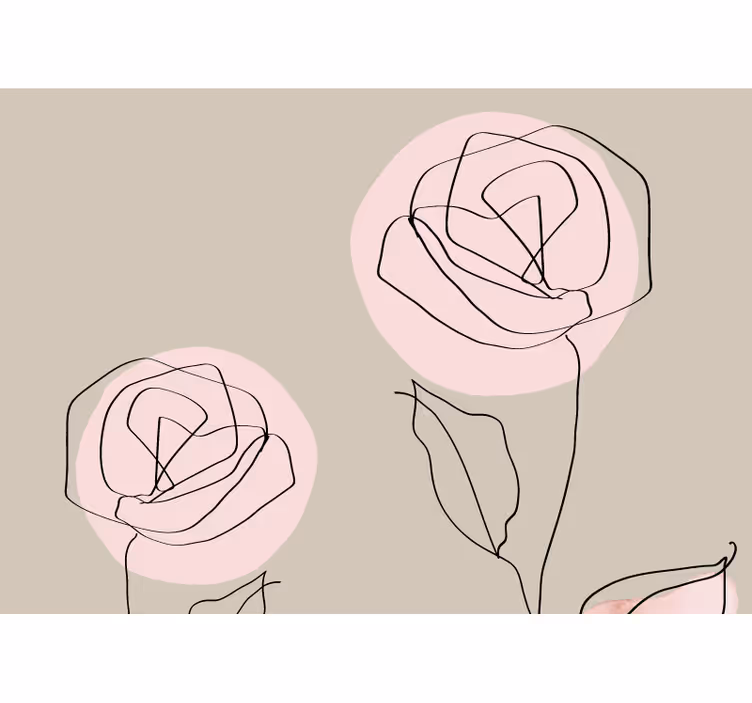 Rullgardin beige akvarell vita rosor abstrakt - Tenstickers