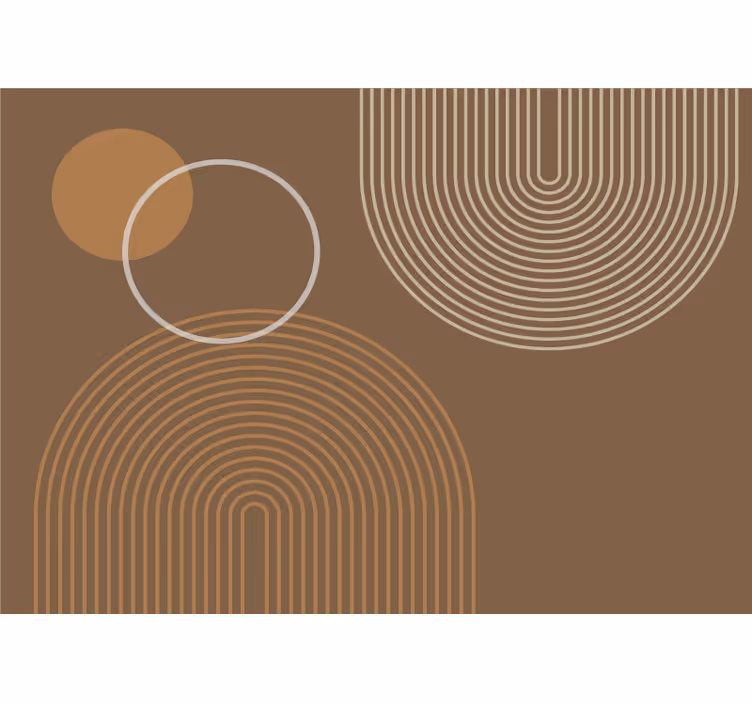 Rullgardin beige varma geometriska bågar - Tenstickers