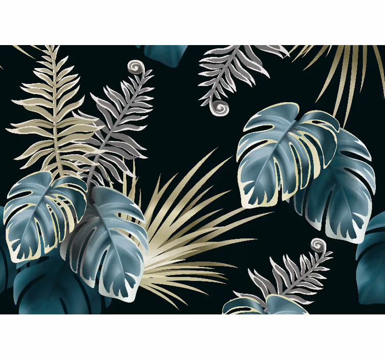 Rullgardin sovrum original eleganta palmblad - Tenstickers