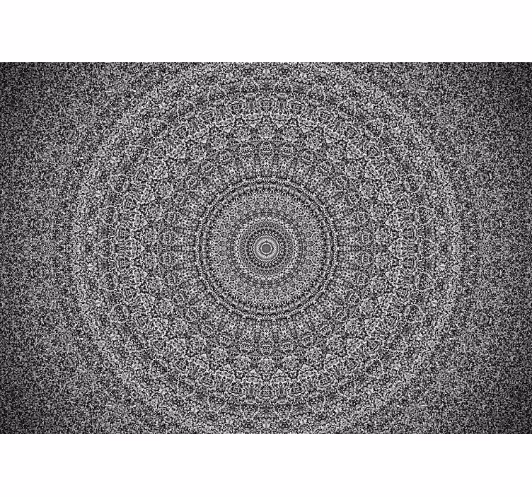 Rullgardin sovrum gråskala mandala - Tenstickers
