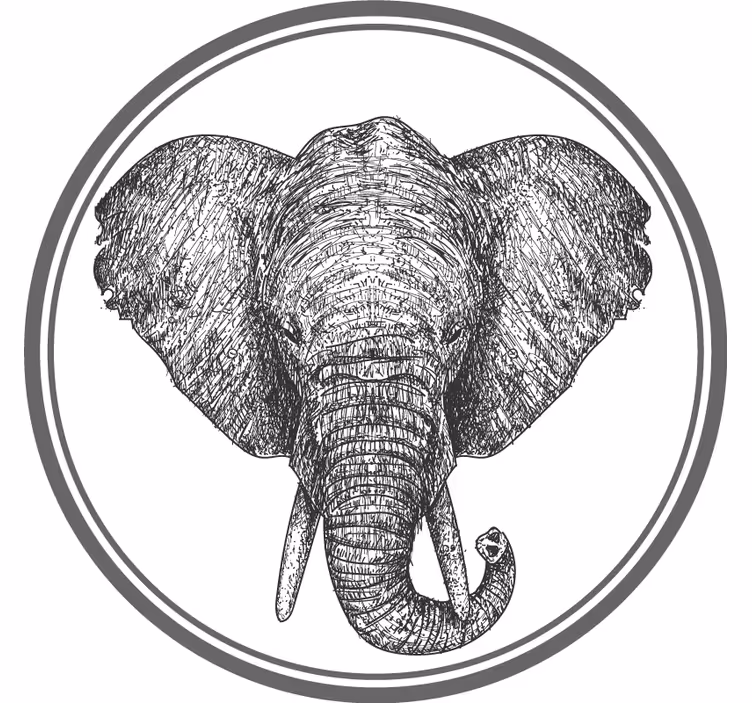 Rullgardin grå grå elefant - Tenstickers