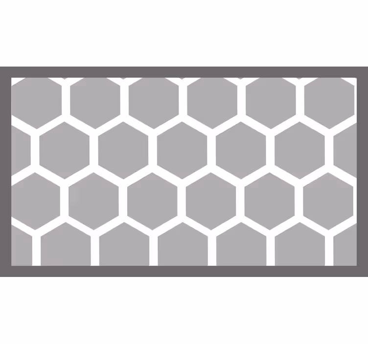Rullgardin grå vita geometriska femkanter - Tenstickers