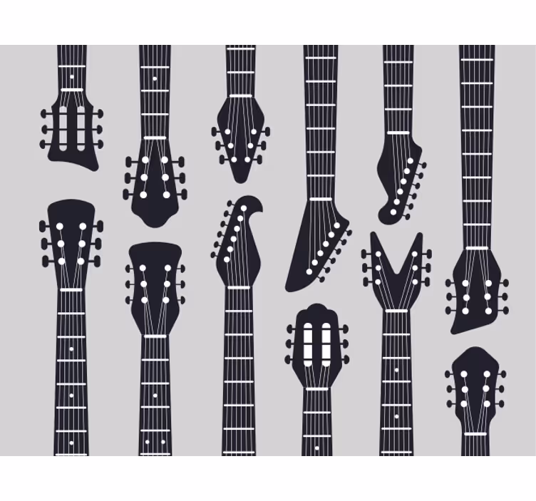 Rullgardin grå gitarrhals silhuett - Tenstickers