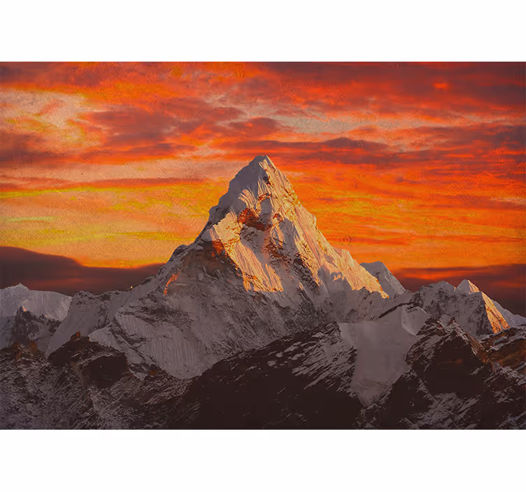 Rullgardin sovrum solnedgång över himalaya - Tenstickers