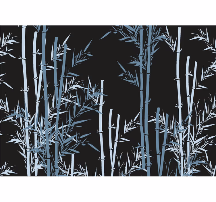 Rullgardin sovrum med bambublad design - Tenstickers