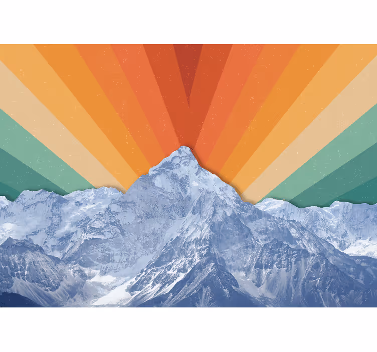Rullgardin vardagsrum berg med boho-färger - Tenstickers