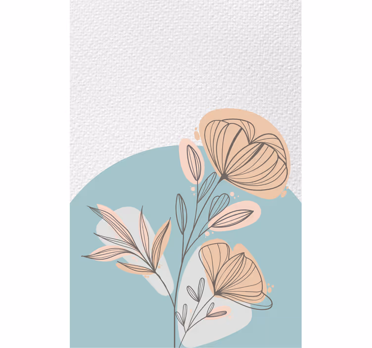 Rullgardin vardagsrum blomstermålning - Tenstickers