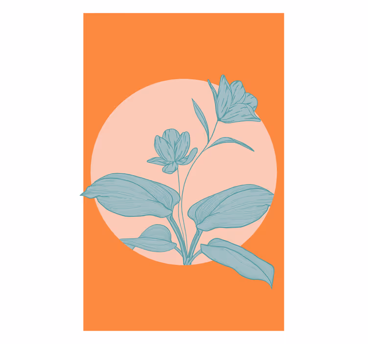 Rullgardin vardagsrum blå blomma - Tenstickers