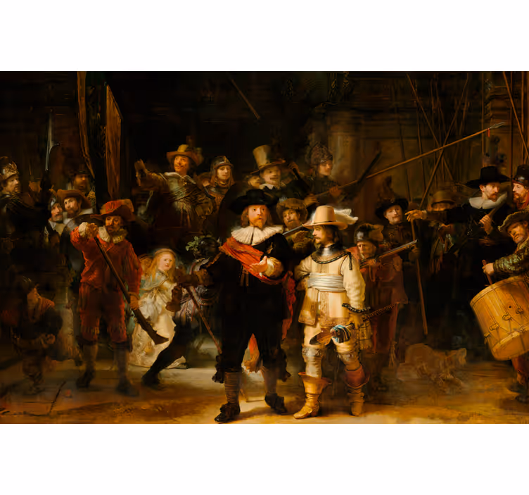 Rullgardin vardagsrum rembrandts nattvakt - Tenstickers