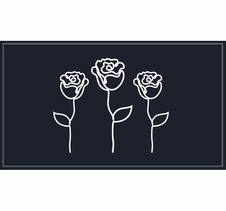 Rullgardin sovrum minimalistisk rosillustration linje - Tenstickers