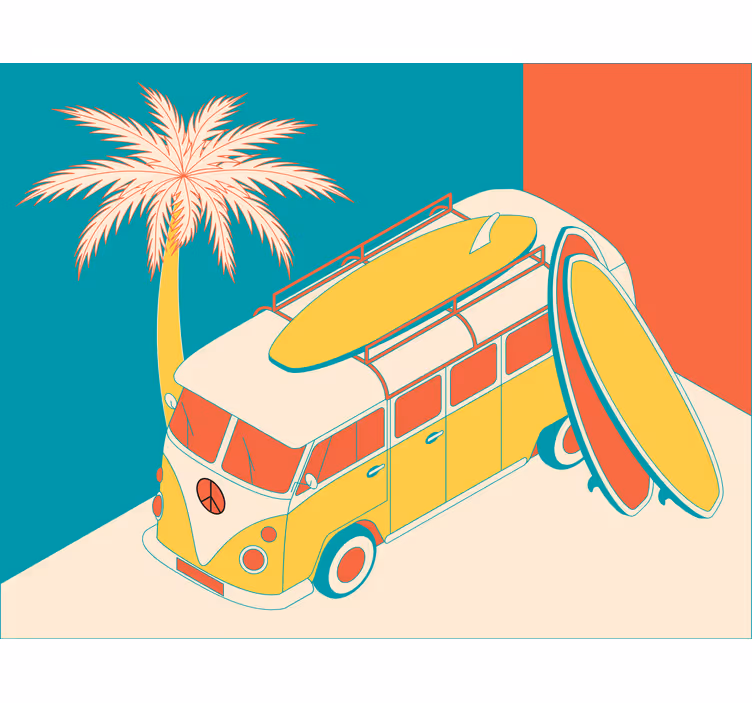 Rullgardin sovrum hippi minibuss - Tenstickers