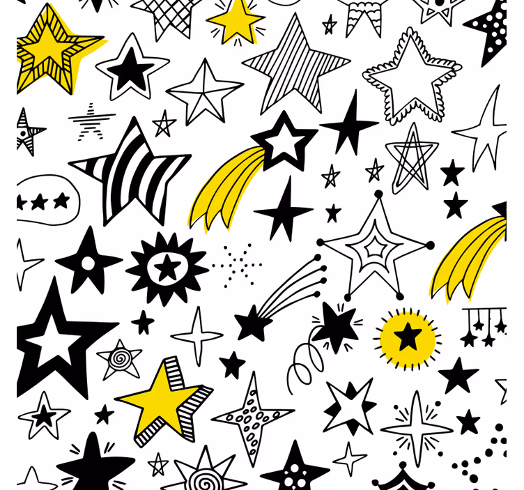 Rullgardin sovrum doodle stjärnor - Tenstickers