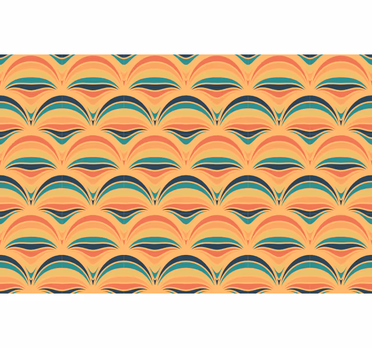 Rullgardin sovrum 70-tals orange linjer - Tenstickers