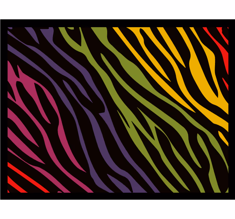 Rullgardin sovrum regnbåge zebra tryck - Tenstickers
