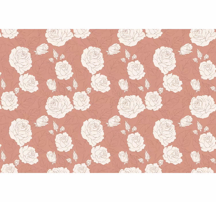 Rullgardin sovrum terracotta stora rosor - Tenstickers