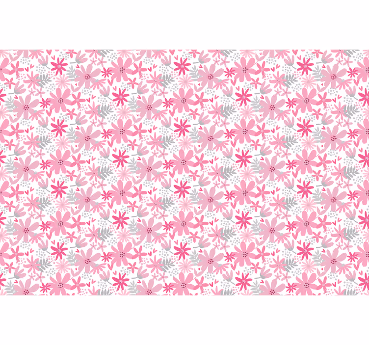 Rullgardin sovrum blomtryck 'yambo' rosa - Tenstickers