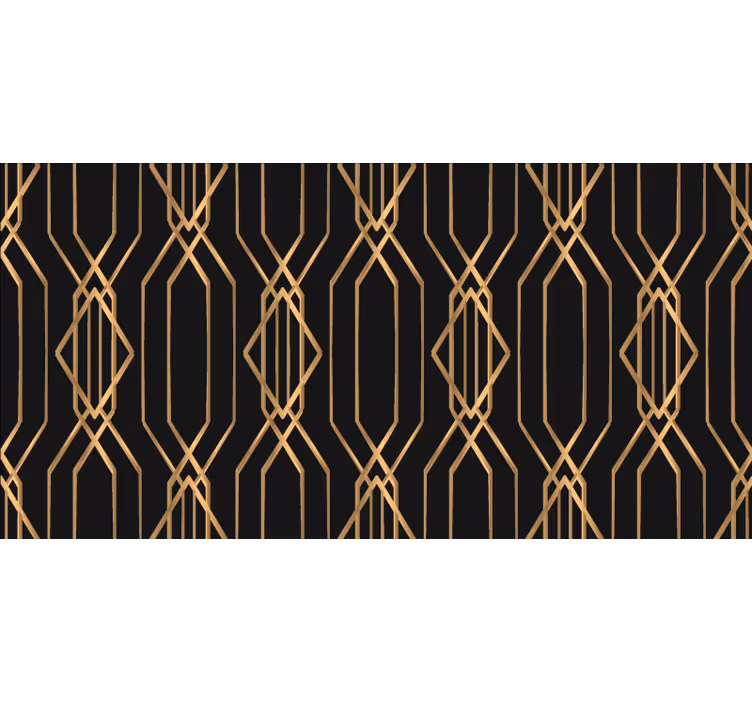 Rullgardin sovrum geometrisk svart och guld design - Tenstickers