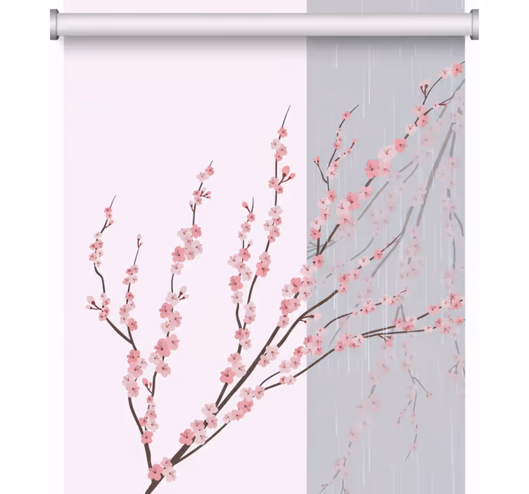 Rullgardin sovrum estetisk ljusblomning - Tenstickers
