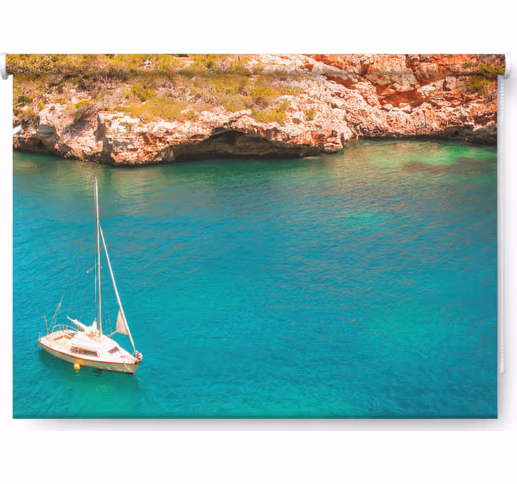Rullgardin sovrum azurblå havmallorca - Tenstickers