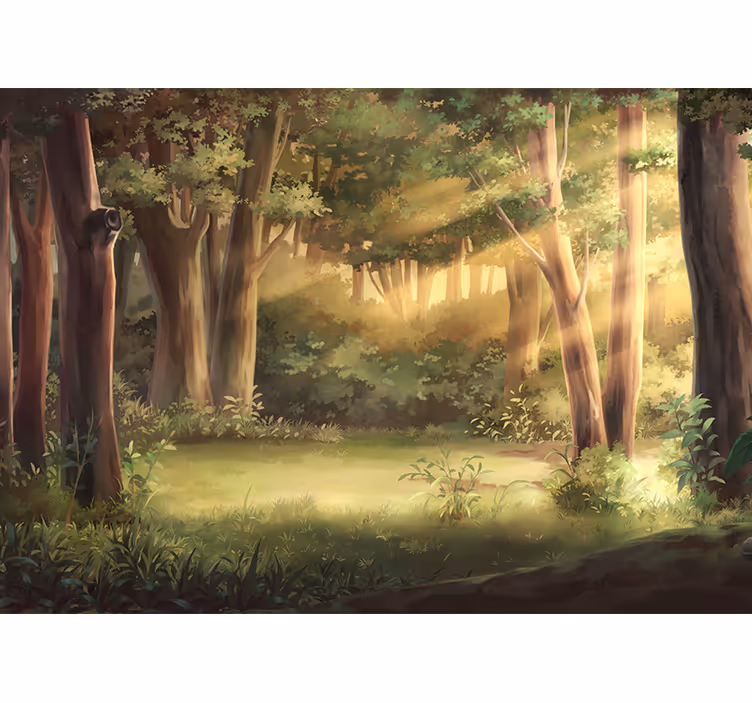 Rullgardin sovrum fantasiskog illustration - Tenstickers