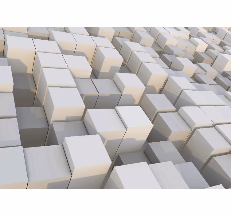 Vit rullgardin minimalistiska vita kuber med svarta kanter - Tenstickers