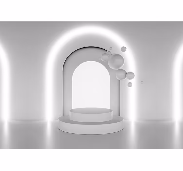 Vit rullgardin 3d illusion rymdboll - Tenstickers