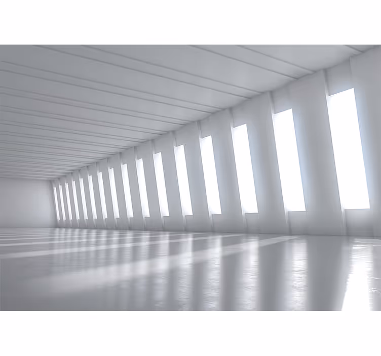 Vit rullgardin 3d modern tunnel - Tenstickers