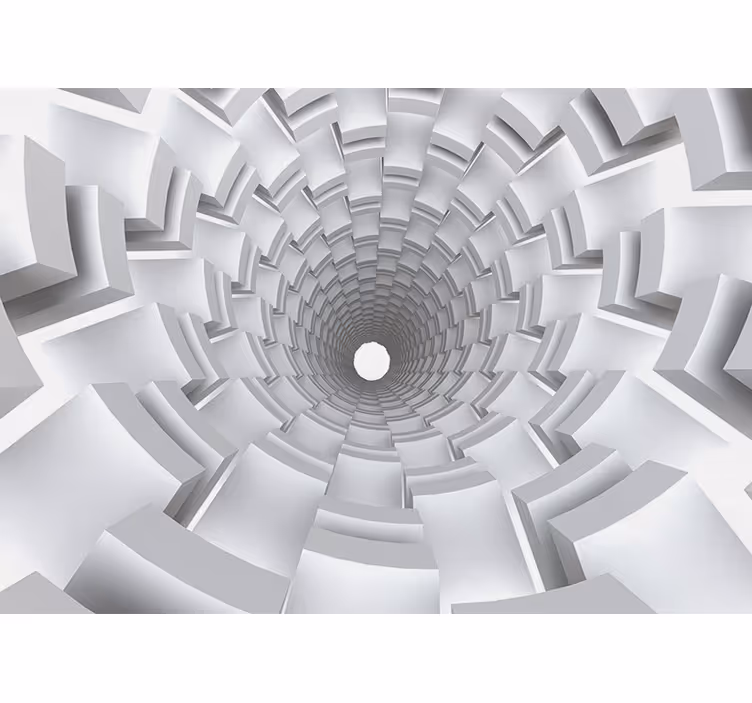 Vit rullgardin 3d papereffekt tunnel - Tenstickers